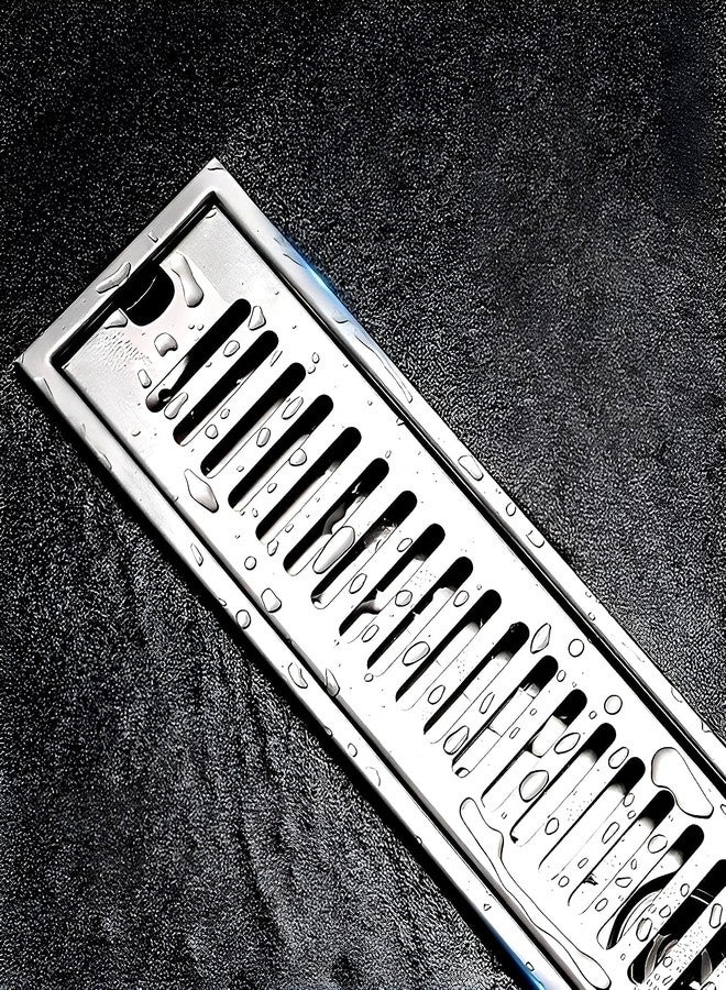 Pixaflo Vertical Shower Drain Channel | 12 × 4 Inches | 304 Stainless Steel Shower Water Drain Channel | Floor Drain Jali with Collar | Center Hole - Image 4